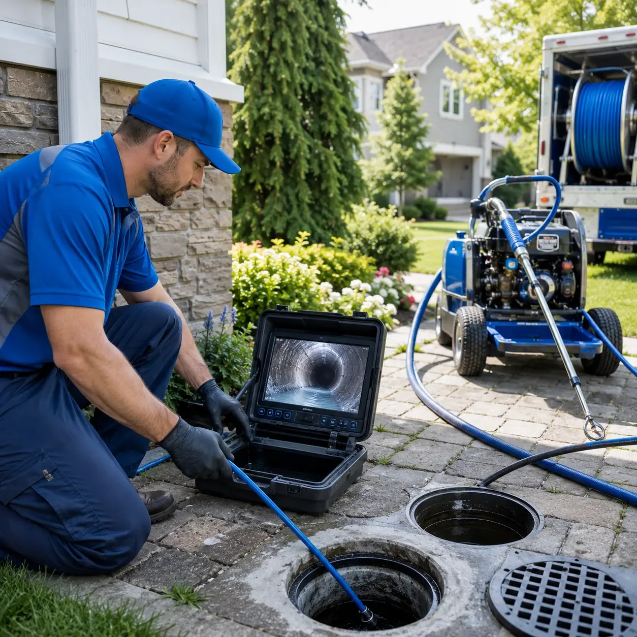 Outdoor drain cleaning professionals serving Hampton, NJ